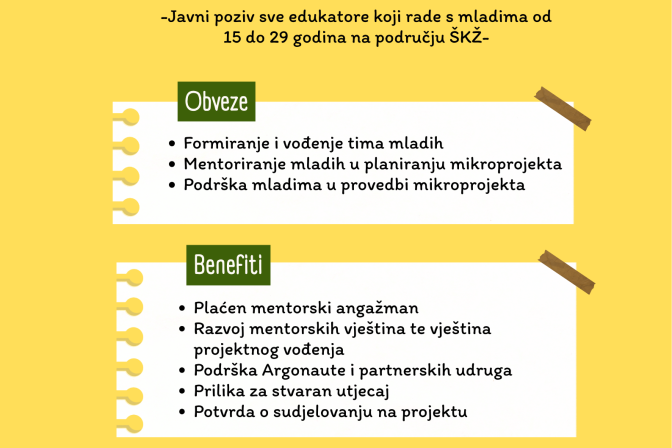 Javni poziv za profesore srednjih škola i edukatore