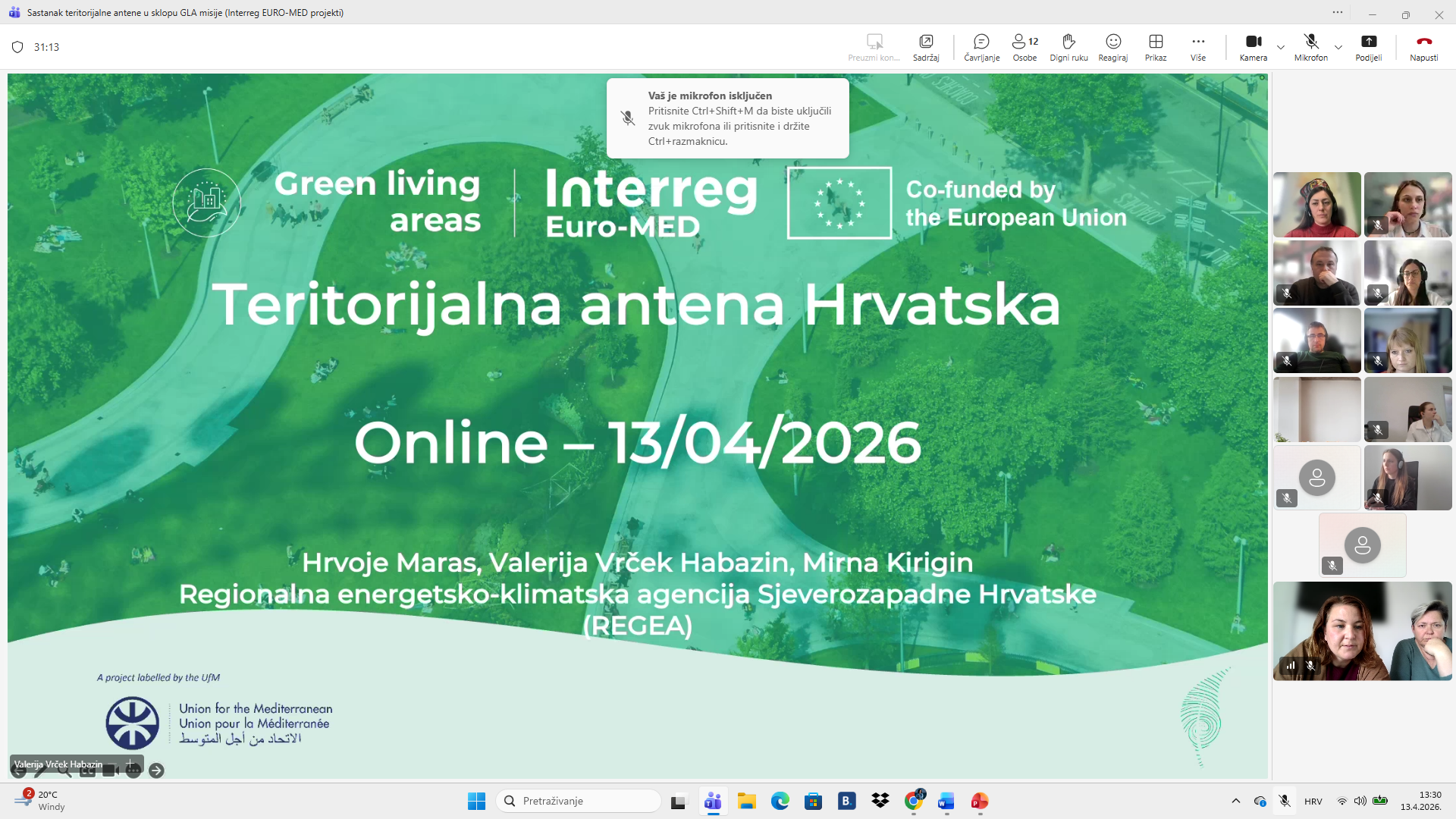 Sudjelovanje na 2. sastanku teritorijalne antene u sklopu Green Living Areas misije