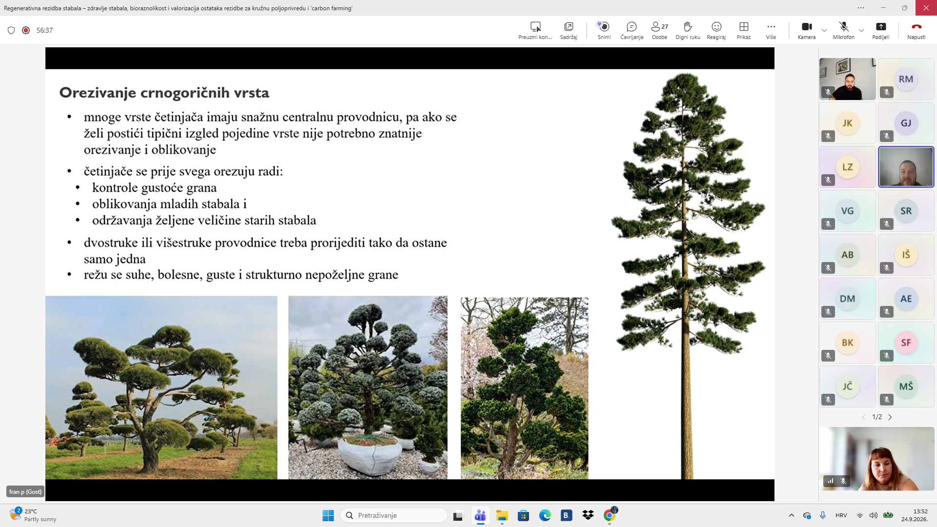 Održan webinar „Regenerativna rezidba stabala“