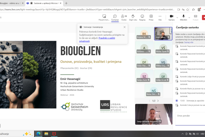 Održali smo webinar o biougljenu i njegovoj ulozi u ublažavanju klimatskih promjena