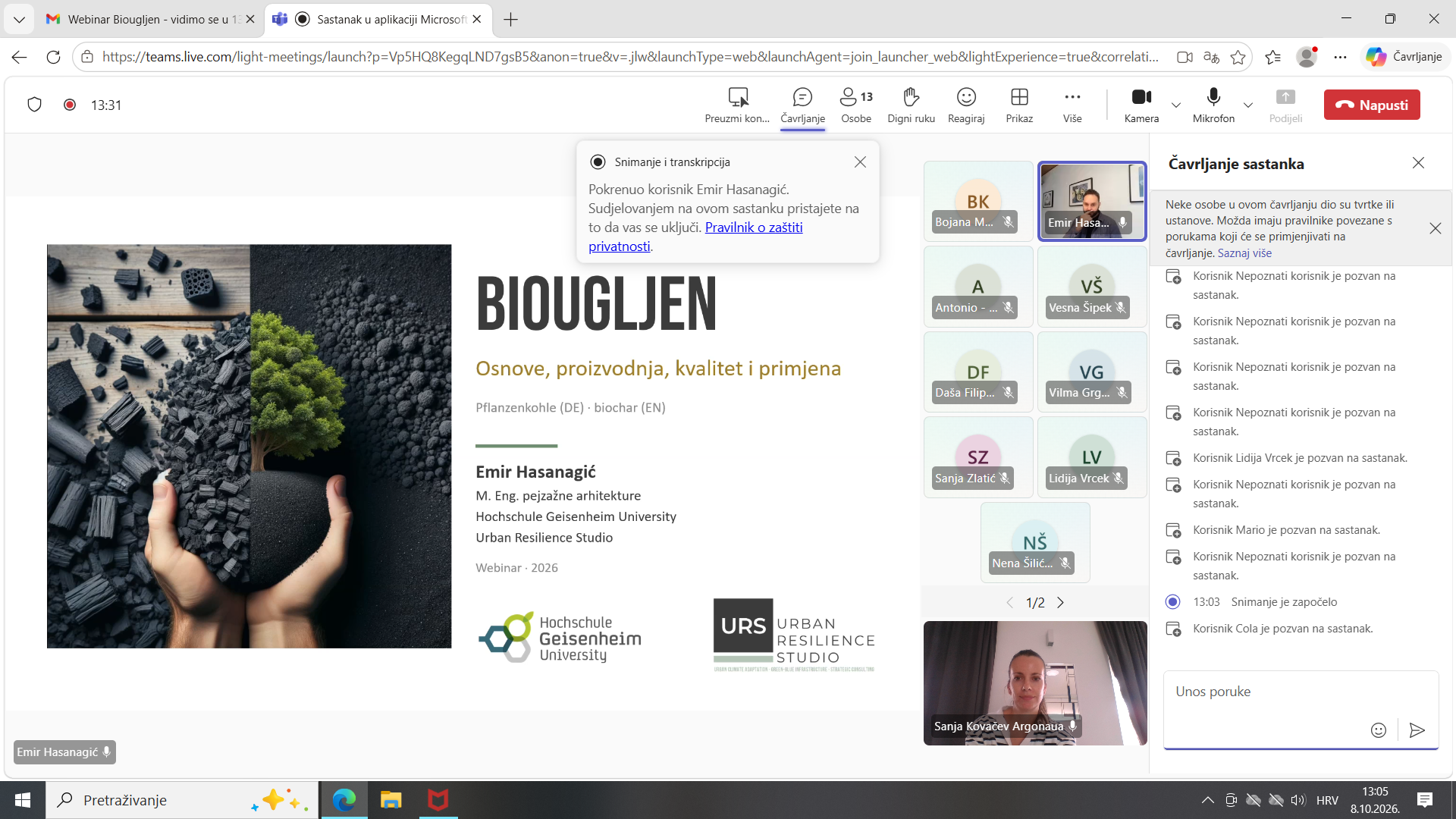 Održali smo webinar o biougljenu i njegovoj ulozi u ublažavanju klimatskih promjena
